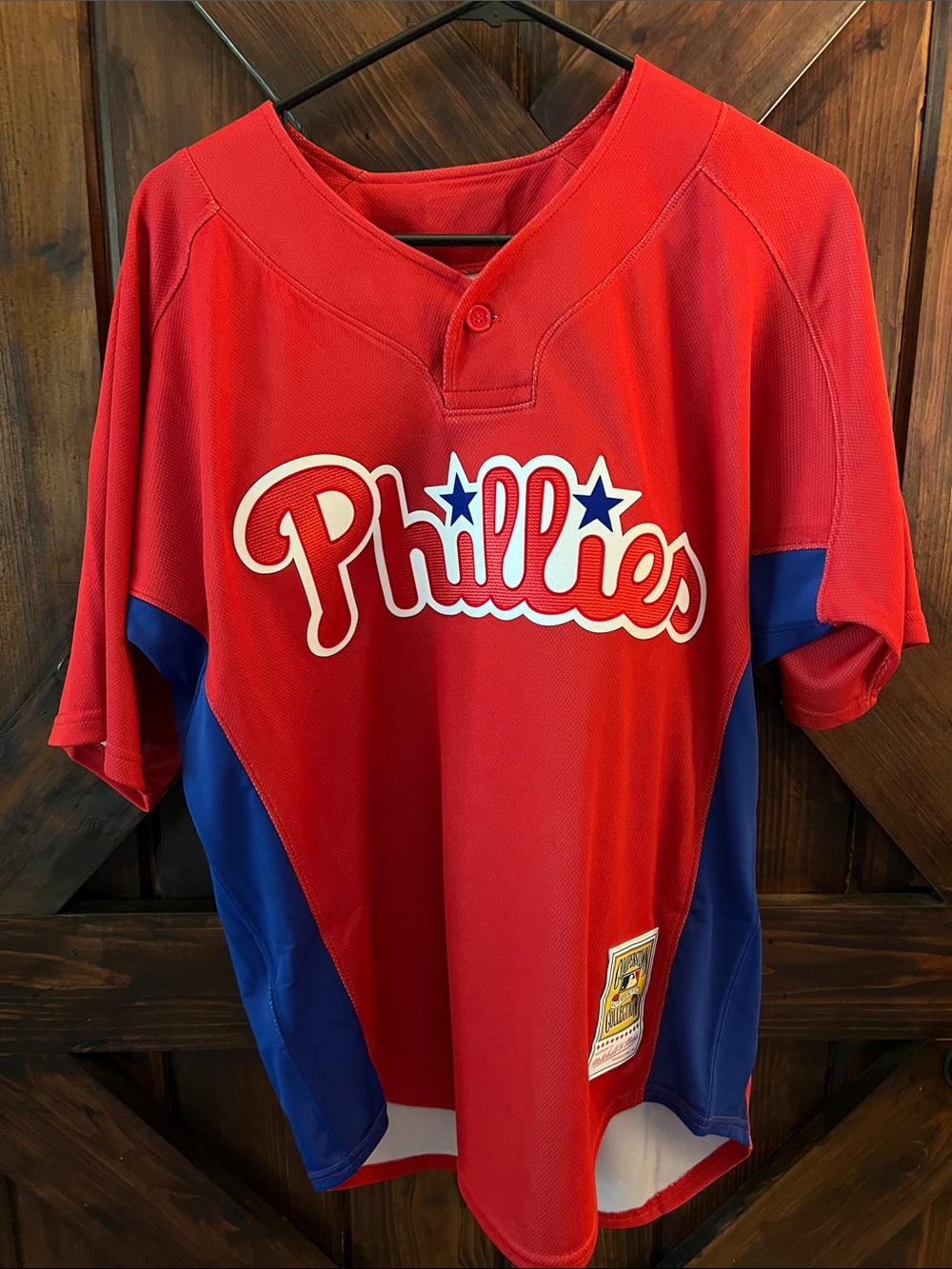 Phillies Halladay Red and Blue Baseball Jersey